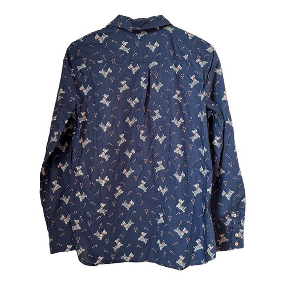 Talbots CLASSIC COTTON SHIRT - SWEET DOG, Scottie dogs & candy canes size medium - Picture 7 of 13